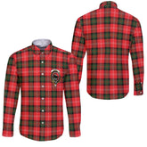 Clan Nesbitt Tartan Long Sleeve Button Shirt Crest And Plaid Basic Style