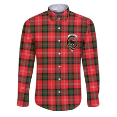 Clan Nesbitt Tartan Long Sleeve Button Shirt Crest And Plaid Basic Style