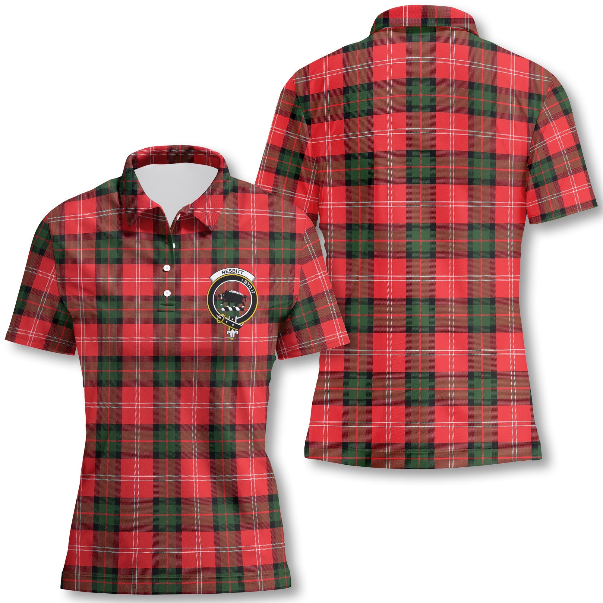 Clan Nesbitt Tartan Women Polo Shirt Crest And Plaid Basic Style