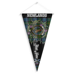 Clan Newlands Tartan Felt Pennant Crest And Plaid Basic Style