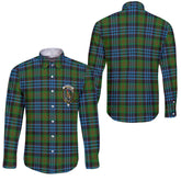 Clan Newlands Tartan Long Sleeve Button Shirt Crest And Plaid Basic Style