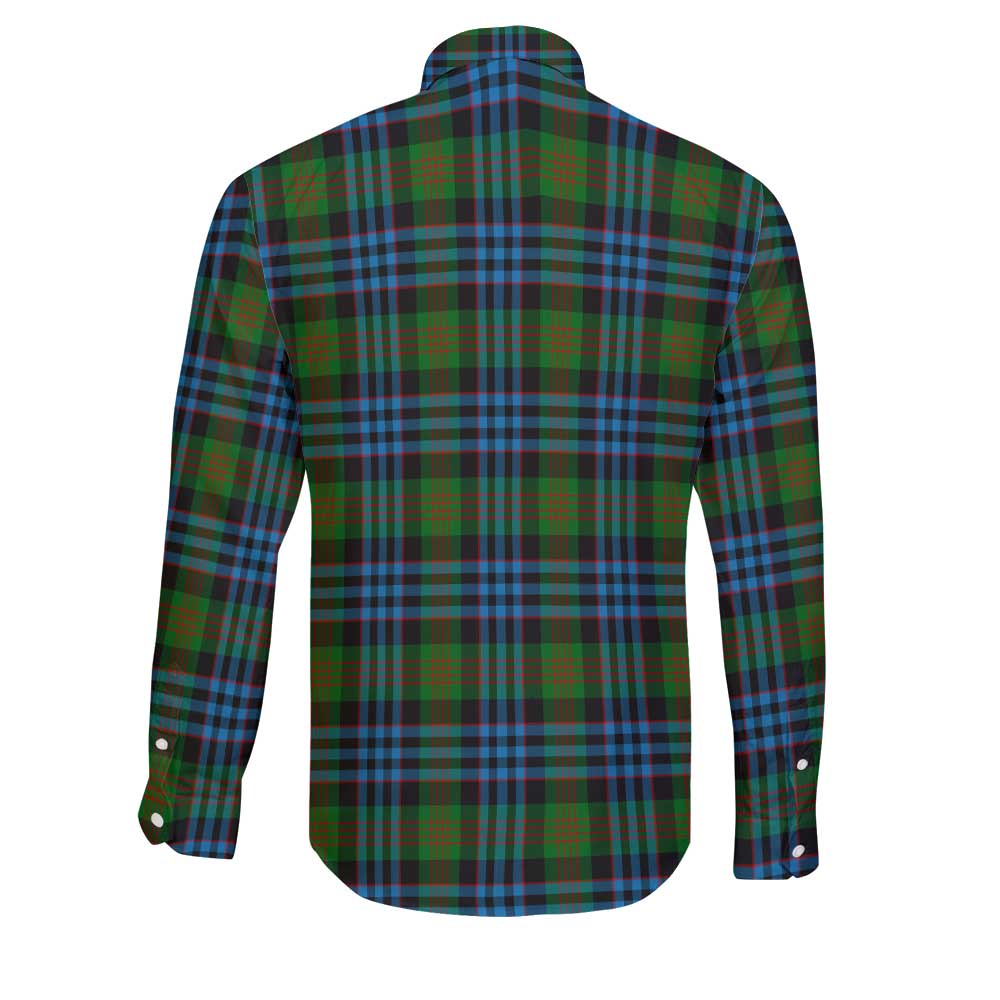 Clan Newlands Tartan Long Sleeve Button Shirt Crest And Plaid Basic Style