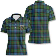 Clan Newlands Tartan Women Polo Shirt Crest And Plaid Basic Style