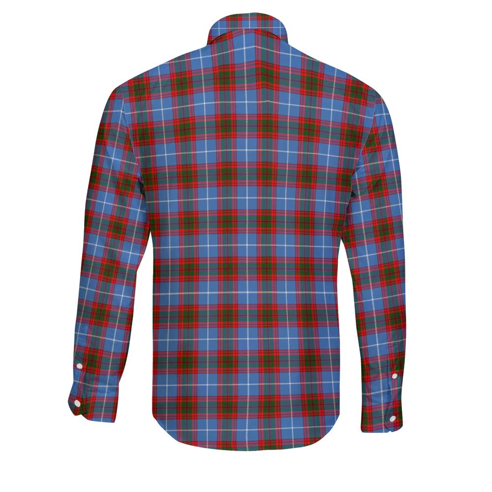 Clan Newton Tartan Long Sleeve Button Shirt Crest And Plaid Basic Style
