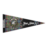 Clan Norvel Tartan Felt Pennant Crest And Plaid Basic Style