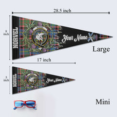 Clan Norvel Tartan Felt Pennant Crest And Plaid Basic Style
