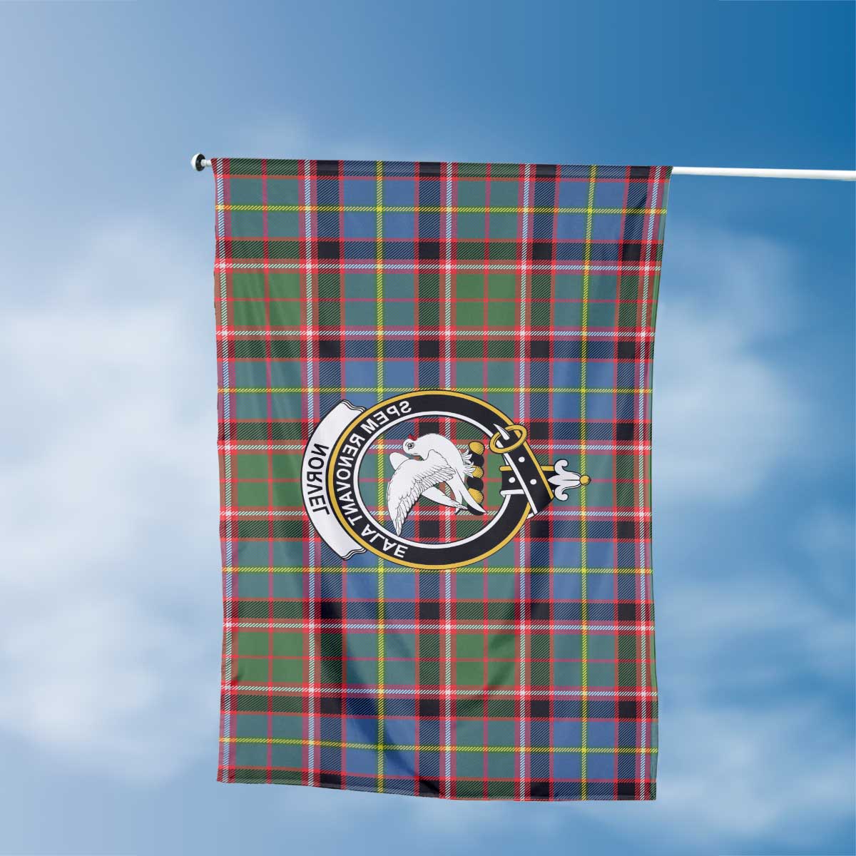 Clan Norvel Tartan Flag Crest And Plaid Basic Style