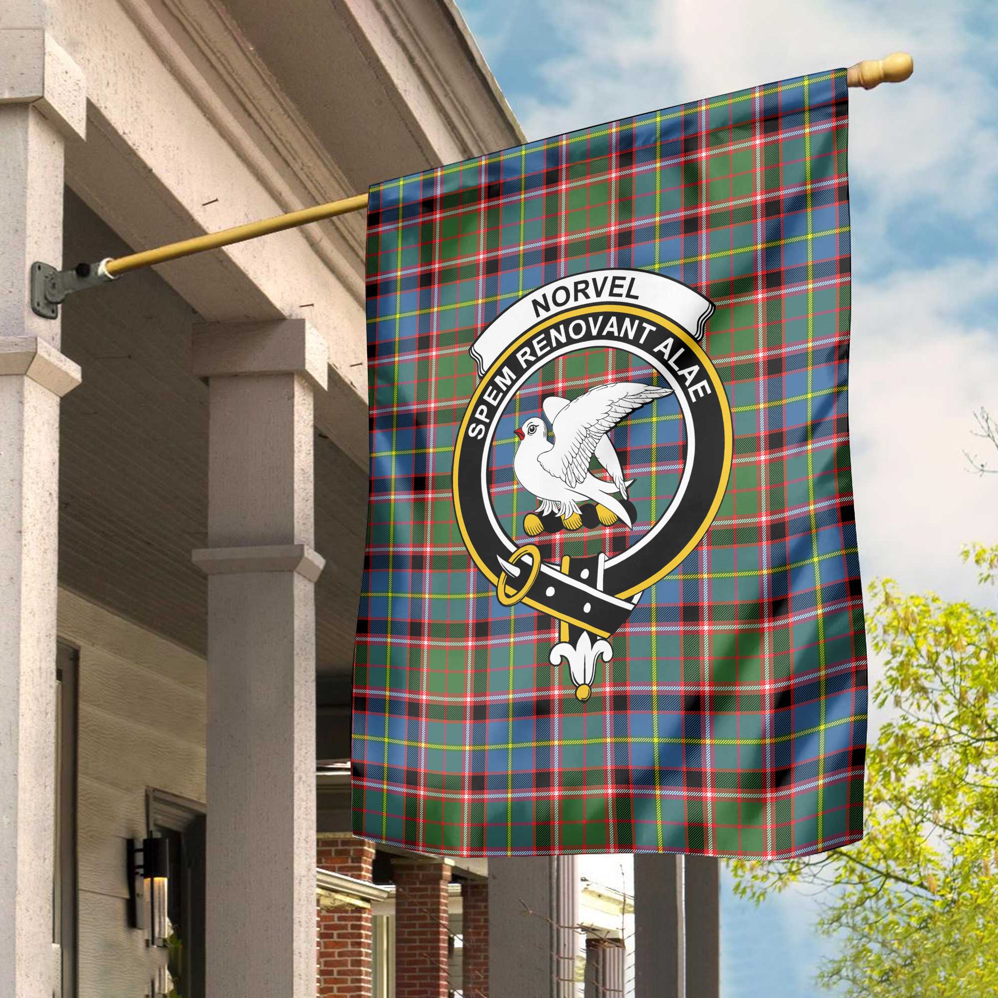 Clan Norvel Tartan Garden Flag Crest And Plaid Basic Style