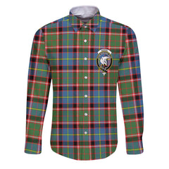 Clan Norvel Tartan Long Sleeve Button Shirt Crest And Plaid Basic Style