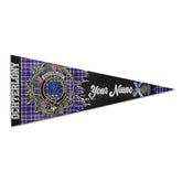 Clan Ochterlony Tartan Felt Pennant Crest And Plaid Basic Style