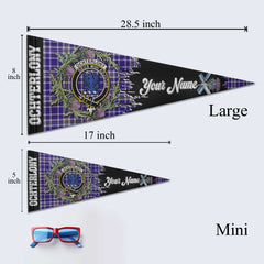 Clan Ochterlony Tartan Felt Pennant Crest And Plaid Basic Style