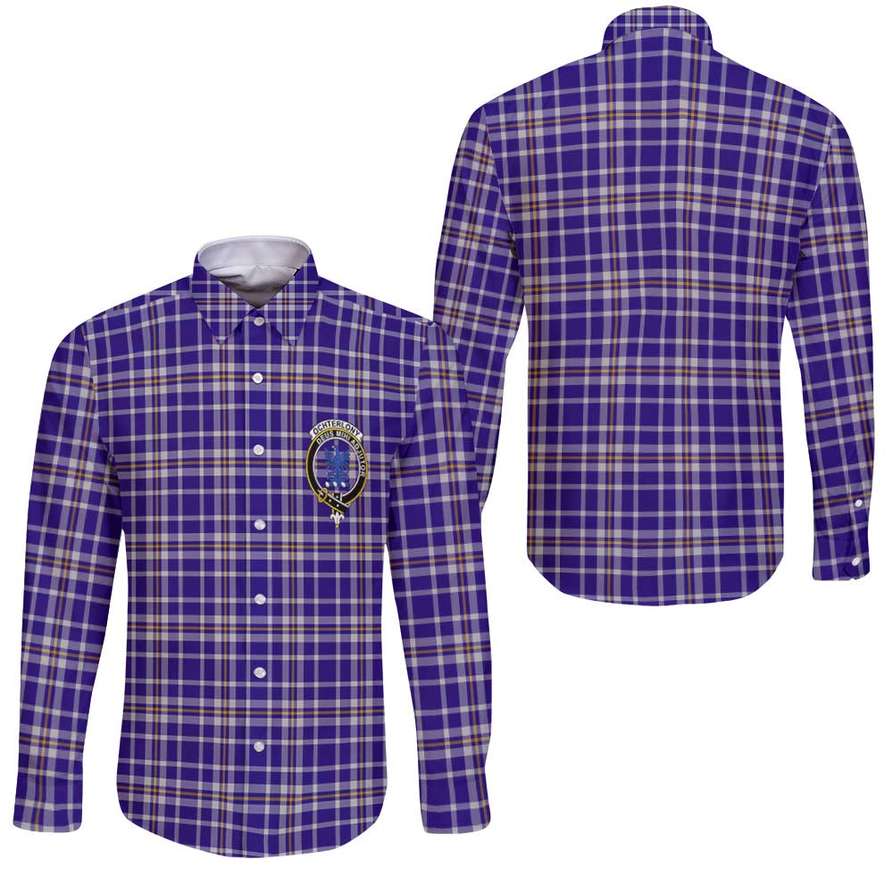 Clan Ochterlony Tartan Long Sleeve Button Shirt Crest And Plaid Basic Style