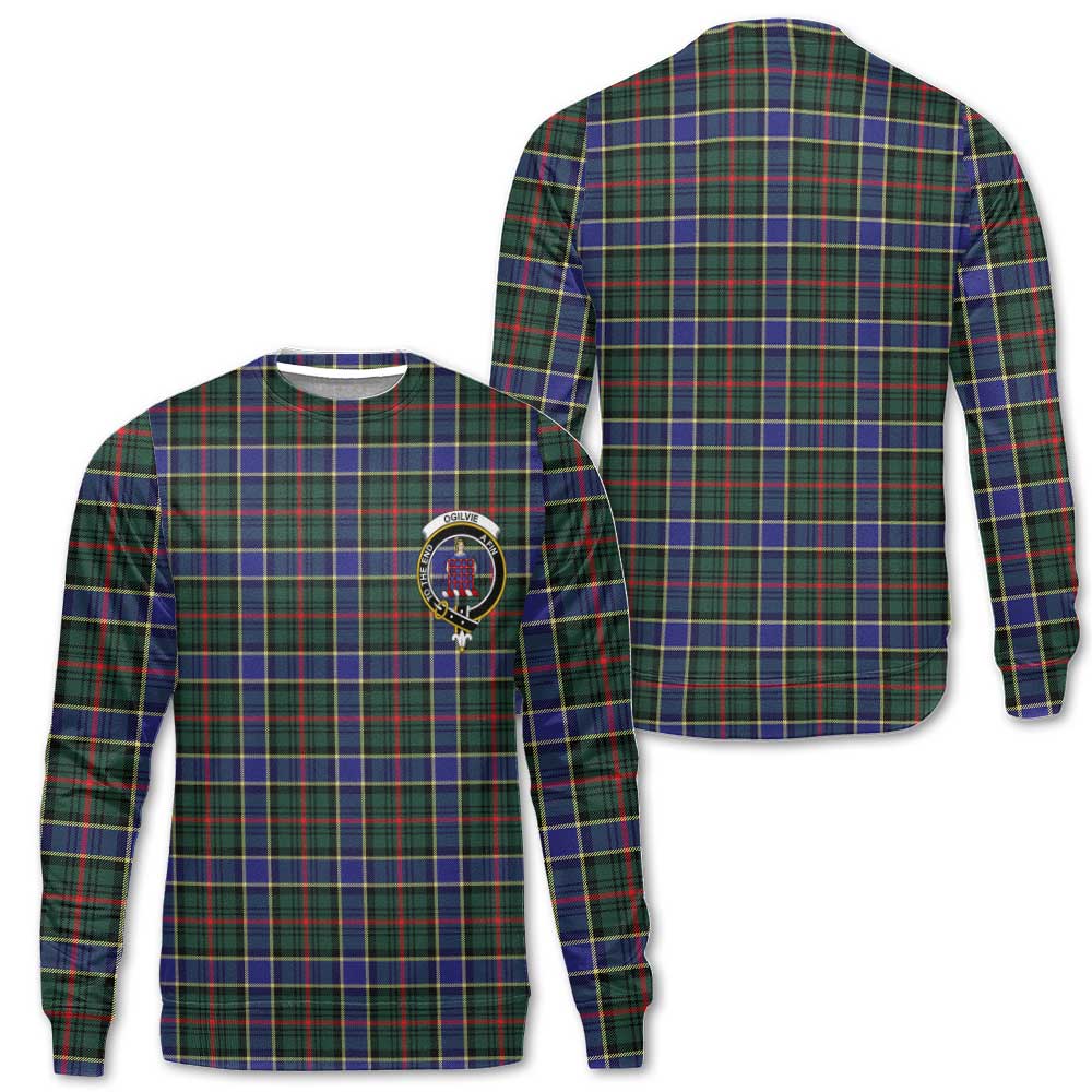 Clan Ogilvie Tartan Women Sweatshirt Crest And Plaid Basic Style
