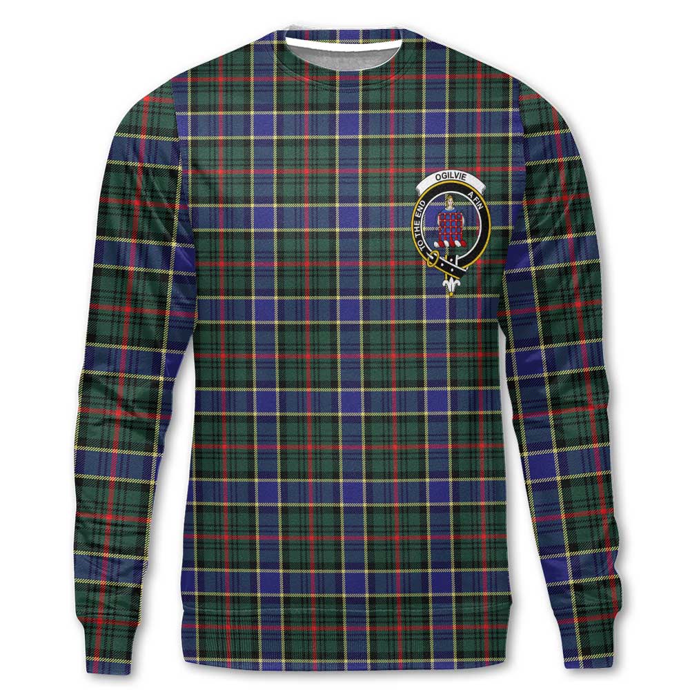 Clan Ogilvie Tartan Women Sweatshirt Crest And Plaid Basic Style