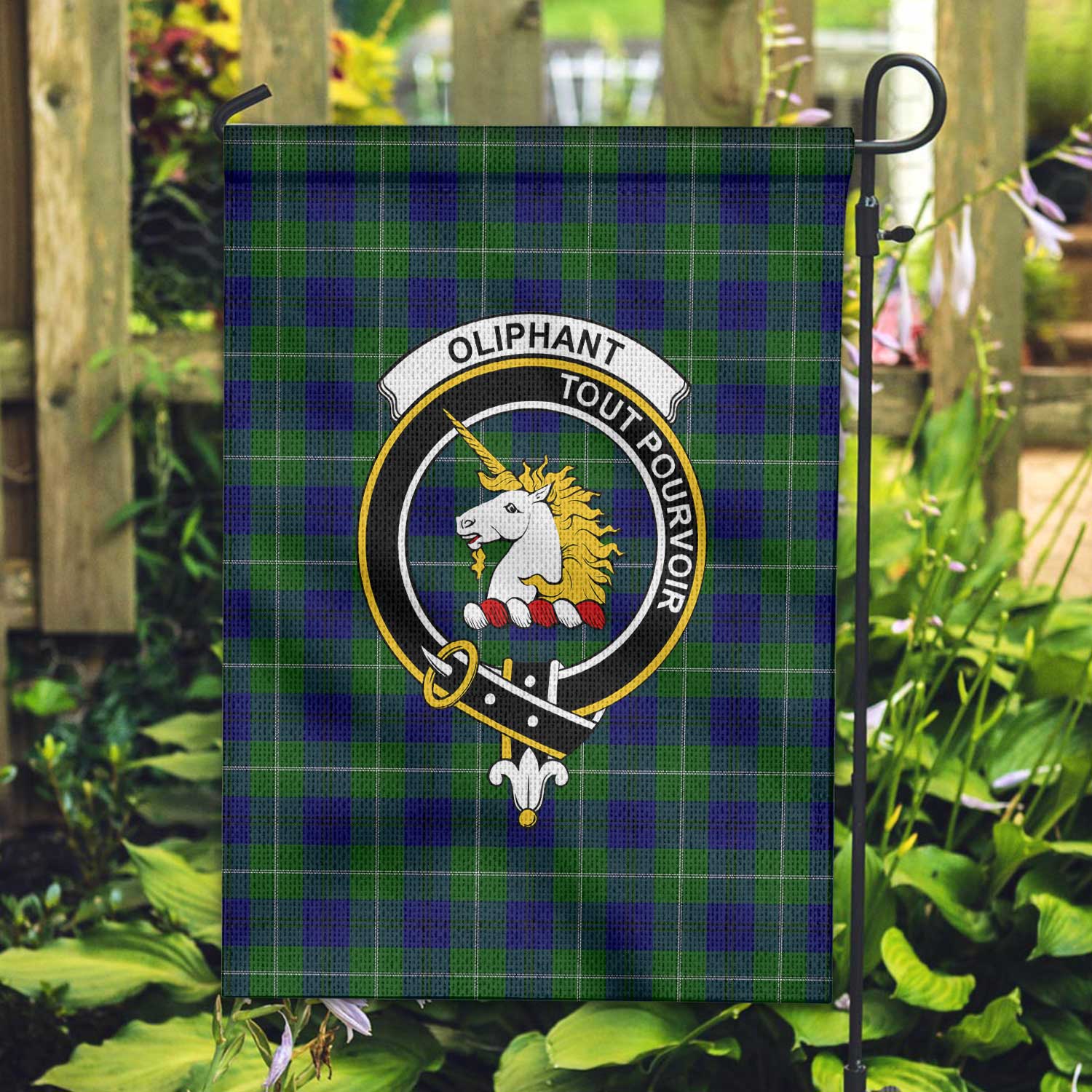 Clan Oliphant Tartan Garden Flag Crest And Plaid Basic Style