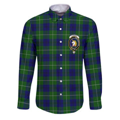 Clan Oliphant Tartan Long Sleeve Button Shirt Crest And Plaid Basic Style