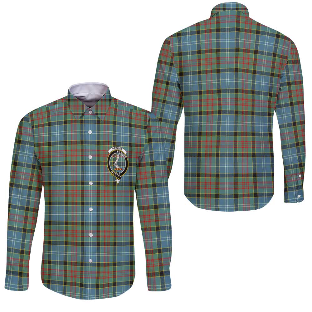 Clan Paisley Tartan Long Sleeve Button Shirt Crest And Plaid Basic Style