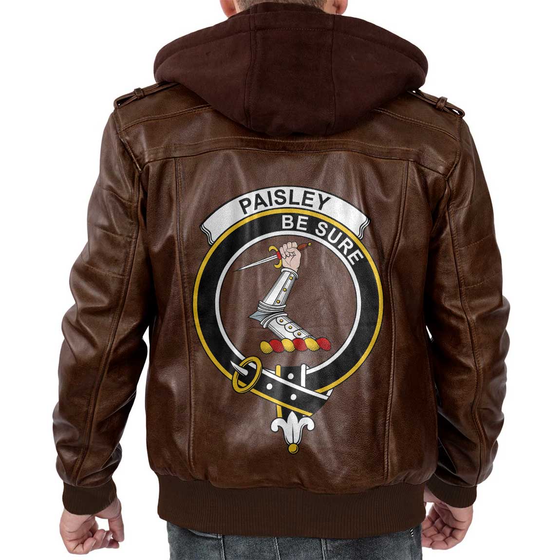 Clan Paisley Tartan Zip Leather Jacket Crest And Plaid Basic Style