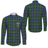 Clan Paterson Tartan Long Sleeve Button Shirt Crest And Plaid Basic Style