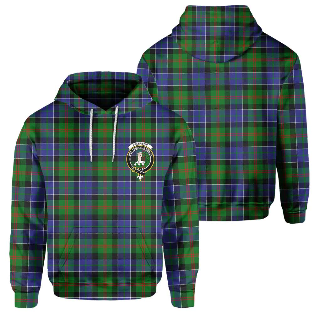 Clan Paterson Tartan Men Hoodie Crest And Plaid Basic Style