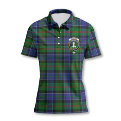 Clan Paterson Tartan Women Polo Shirt Crest And Plaid Basic Style