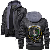 Clan Paterson Tartan Zip Leather Jacket Crest And Plaid Basic Style