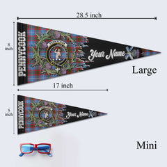 Clan Pennycook Tartan Felt Pennant Crest And Plaid Basic Style