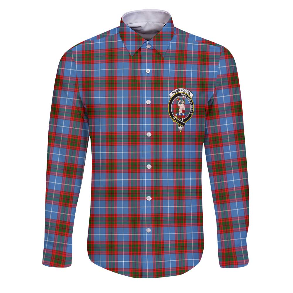 Clan Pennycook Tartan Long Sleeve Button Shirt Crest And Plaid Basic Style