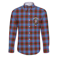 Clan Pennycook Tartan Long Sleeve Button Shirt Crest And Plaid Basic Style