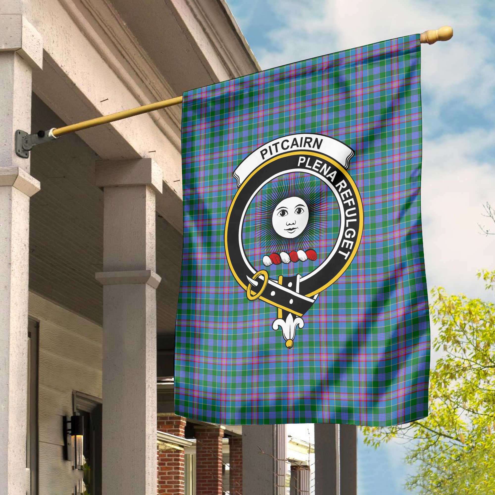Clan Pitcairn Tartan Garden Flag Crest And Plaid Basic Style