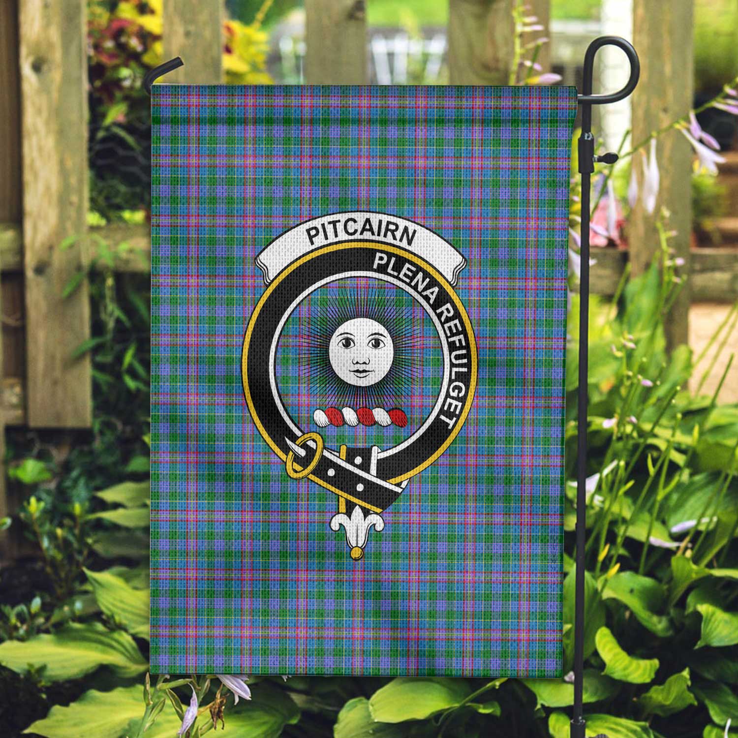 Clan Pitcairn Tartan Garden Flag Crest And Plaid Basic Style
