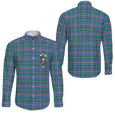 Clan Pitcairn Tartan Long Sleeve Button Shirt Crest And Plaid Basic Style