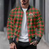 Clan Pollock Tartan Men Bomber Jacket Crest And Plaid Basic Style