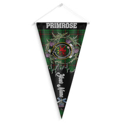Clan Primrose Tartan Felt Pennant Crest And Plaid Basic Style