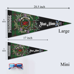 Clan Primrose Tartan Felt Pennant Crest And Plaid Basic Style