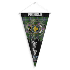 Clan Pringle Tartan Felt Pennant Crest And Plaid Basic Style