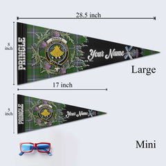 Clan Pringle Tartan Felt Pennant Crest And Plaid Basic Style