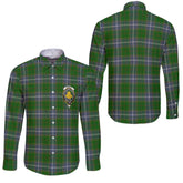 Clan Pringle Tartan Long Sleeve Button Shirt Crest And Plaid Basic Style
