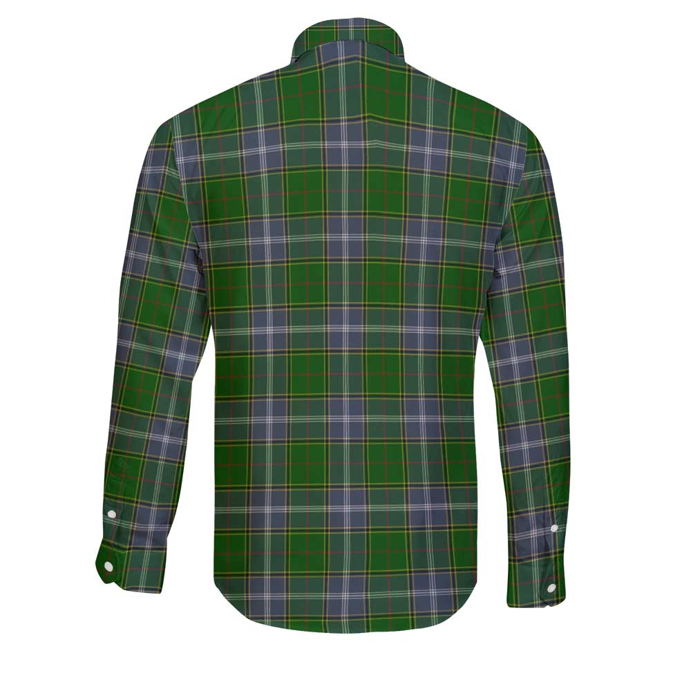 Clan Pringle Tartan Long Sleeve Button Shirt Crest And Plaid Basic Style