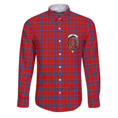 Clan Rait Tartan Long Sleeve Button Shirt Crest And Plaid Basic Style