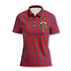 Clan Rait Tartan Women Polo Shirt Crest And Plaid Basic Style