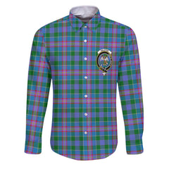 Clan Ralston Tartan Long Sleeve Button Shirt Crest And Plaid Basic Style
