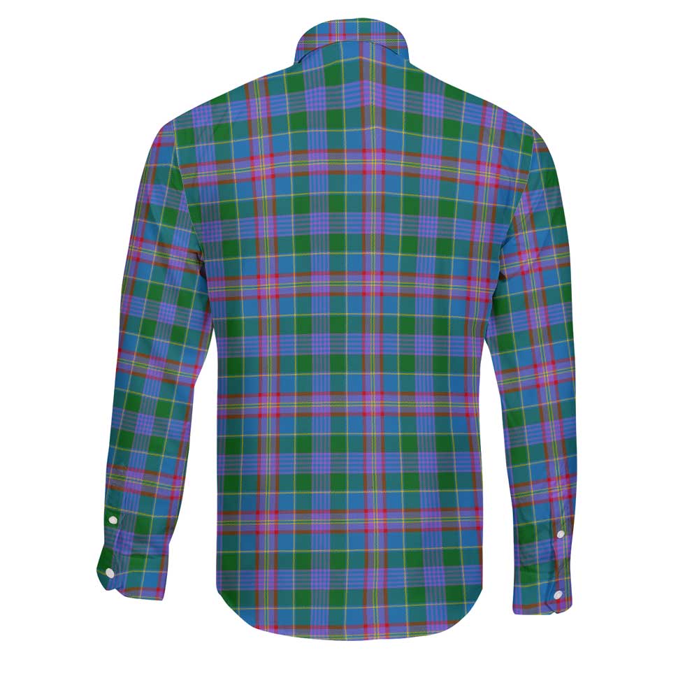 Clan Ralston Tartan Long Sleeve Button Shirt Crest And Plaid Basic Style