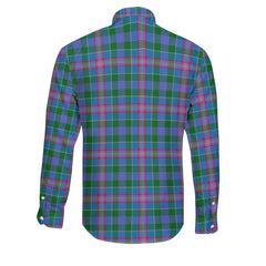 Clan Ralston Tartan Long Sleeve Button Shirt Crest And Plaid Basic Style