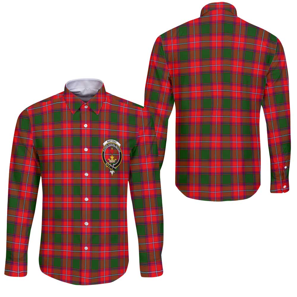 Clan Rattray Tartan Long Sleeve Button Shirt Crest And Plaid Basic Style