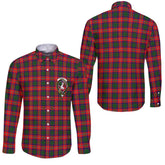 Clan Riddell Tartan Long Sleeve Button Shirt Crest And Plaid Basic Style