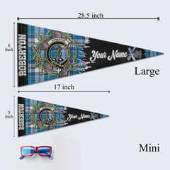 Clan Roberton Tartan Felt Pennant Crest And Plaid Basic Style