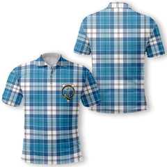 Clan Roberton Tartan Men Polo Shirt Crest And Plaid Basic Style