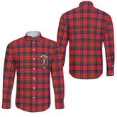 Clan Robertson Tartan Long Sleeve Button Shirt Crest And Plaid Basic Style