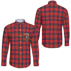 Clan Robertson Tartan Long Sleeve Button Shirt Crest And Plaid Basic Style